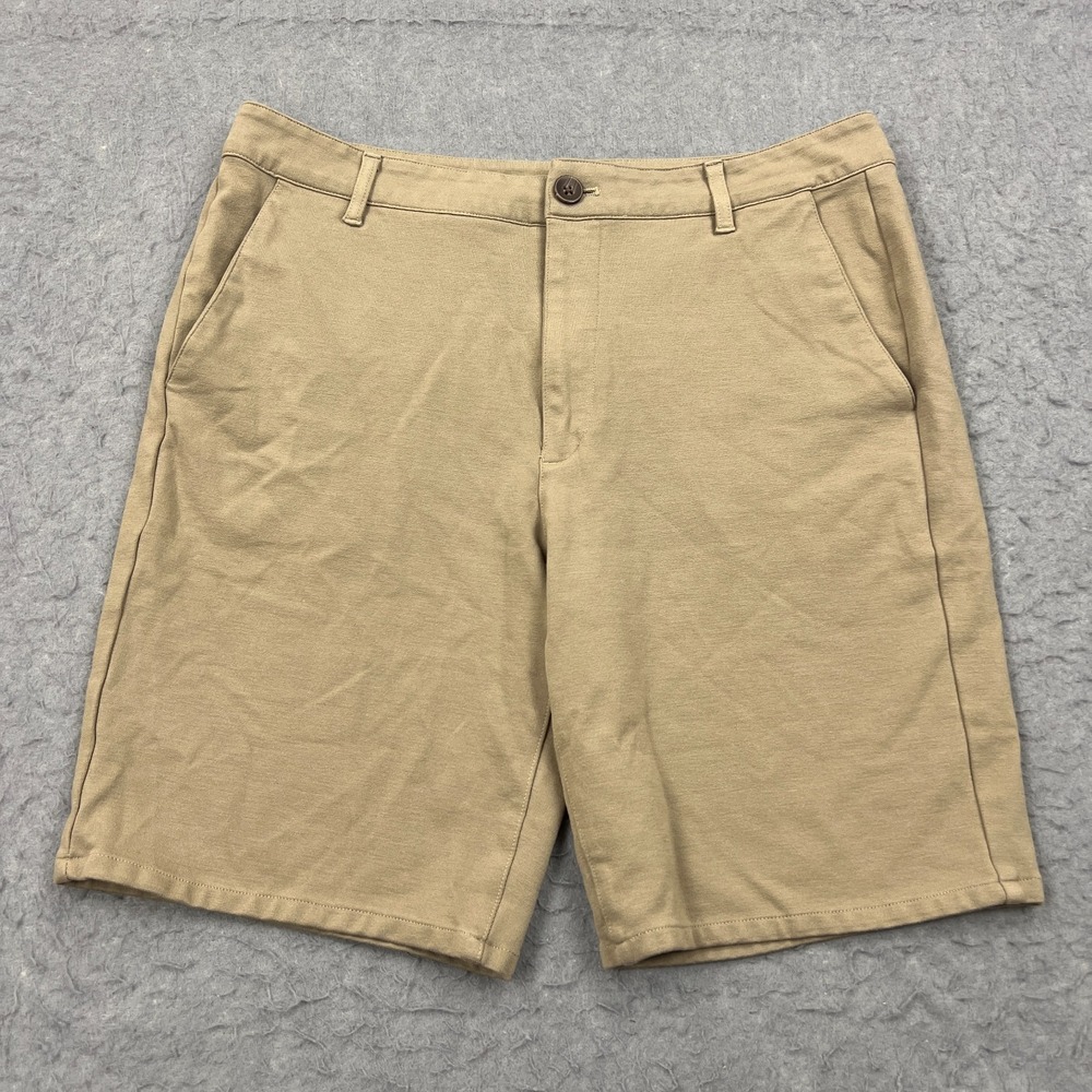 True Classic‎ Shorts Men's 34 Khaki  9" Classic Fit Comfort Knit Chino